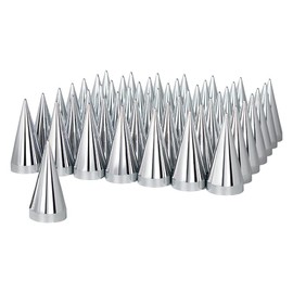 United Pacific 10780Cb - Wheel Lug Nut Cover Set - 33Mm X 4.25" Chrome Plastic X Spike Nut Cover - Thread-On (60 Pack)