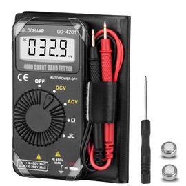 Digital Tester, Small Multimeter, GOLDCHAMP 4201 High Precision Auto Range Tester, Voltage, Current, Resistance Gauge, 4000 Count, Diode Testing, On/Off, Beep, Japanese Instruction Manual Included