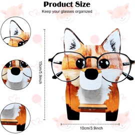 Creative Animal Glasses Stand/Cute Wooden Office Decor /Animal Fox Eyeglass Frame for Home, Office, Desk, Nightstand