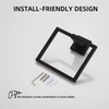 Matte Black Square Towel Ring, Wall Mount Modern Towel Holder