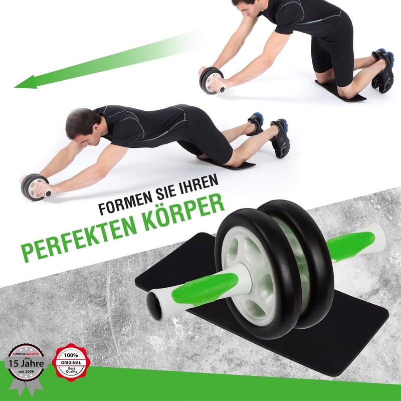 Ultrasport Abdominal Trainer AB Roller / AB Trainer incl. Knee