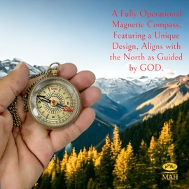 Be Strong and Courageous Brass Religious Compass Gift Confirmation Baptism Easter Christian Catholic Graduation Trekking Adventure Engraved Scripture Prayer Gift for Men Women Teenage Boys Girls