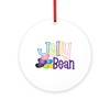 CafePress Jelly Bean Round 4" MDF Holiday Ornament