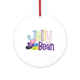CafePress Jelly Bean Round 4" MDF Holiday Ornament