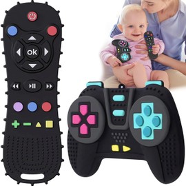 uunida baby Mordedera para Bebe Control Remoto de Silicona Libre de BPA – Control de Silicona para Bebe - Juguetes para Bebe de 0 a 6 Meses para Aliviar el Dolor de Denticion (Control TV + Gamer)