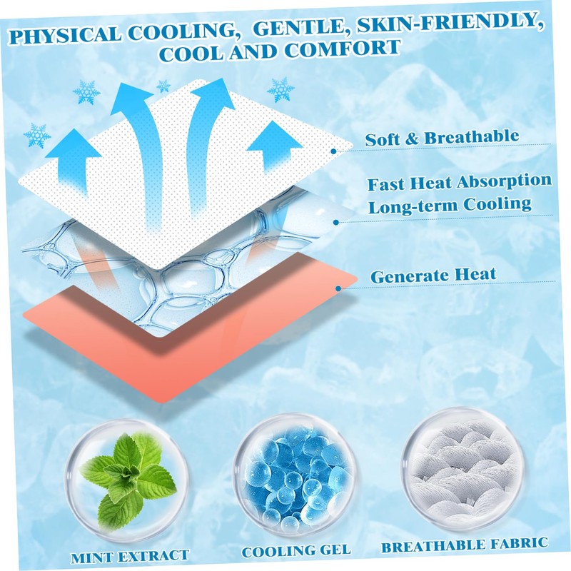 SAFIGLE 40pcs Cooling Sheets for Summer Portable Cold Patches Skin