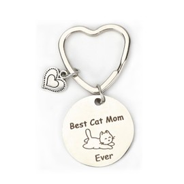 Adorable Heart-Shaped Stainless Steel Keychain Accessories,Perfect for Women,Ideal Valentine's Day Gift,Cute Keychain for Birthdays,Graduations or Weddings,Good Luck Gifts for Cat Lovers,Keychain Key
