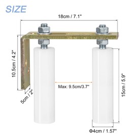 uxcell Gate Roller Guide Adjustable, 6" Sliding Gate Nylon Roller with L-Shape Bracket, Gate Roller Guide Support Assembly for Sliding Rolling Gate White