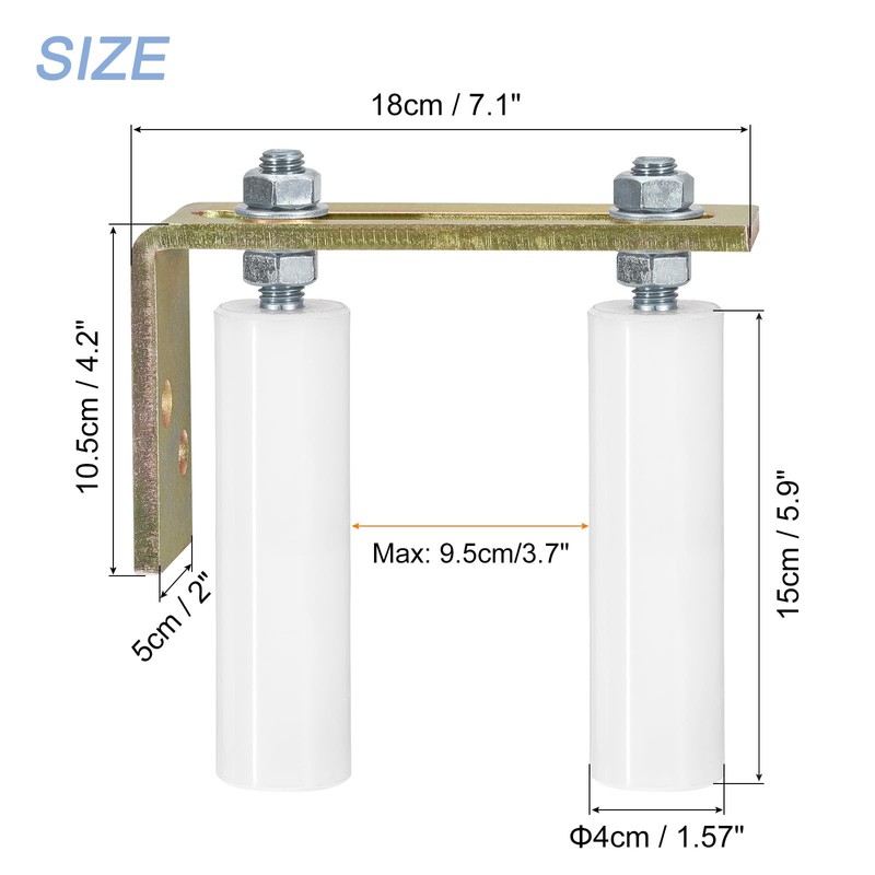 uxcell Gate Roller Guide Adjustable, 6" Sliding Gate Nylon Roller