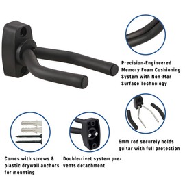 ArRord Guitar Wall Mount Hanger Holder Rack Display Fits for All Size Guitars Bass Ukulele 6 Pack