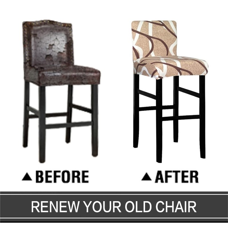 Deisy Dee Stretch Slipcovers Chair Cover for Counter Height Side