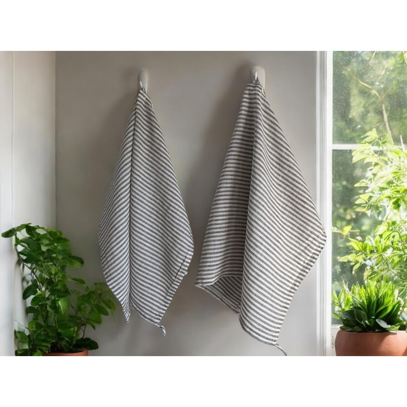 Eight Owls Stonewashed Linen Kitchen Dish Towels - 20 x