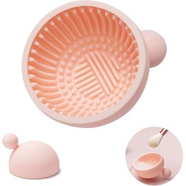Yeanifeana Limpiador de brochas de maquillaje, alfombrilla de limpieza de brochas de silicona suave para limpieza de brochas de maquillaje (Rosa)