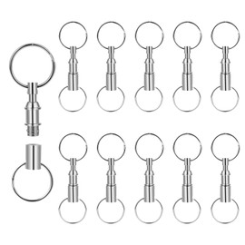 11 Pcs Quick Release Keychain, Detachable Key Ring Quick Release Quickly Disconnect Detach Key Chain Keys Rings Keyring Keyes Holder Accessories for Women Men Car Keys Motorcycle (Sliver)