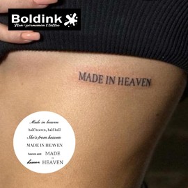 Boldink Semi-permanent tattoos, realistic fake tattoos, last 7-15 days, waterproof non-reflective temporary tattoo stickers, cruelty-free, uniquely designed exquisite packaging（Made in heaven）