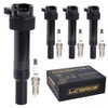 Set of 4 Ignition Coil Pack Spark Plugs Fits for