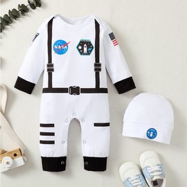 Singcoco Baby Boy Girl Costume Outfit Astronaut Romper (Astronaut-Long,6-12 Months)