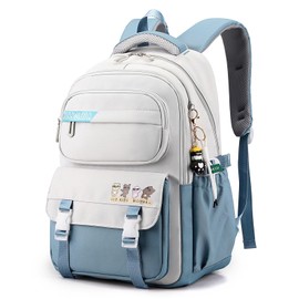 IvyH School Backpack Girls Backpack Teenager Casual Daypack 15.6 Inch Laptop Backpack for Boys Girls 3-9th Grade Primary Schools High Schools University, blue, Rucksack Backpacks