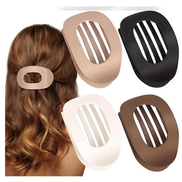 Ztolbriy 4 Stück flache Haarklammern für Damen, starker Halt Frauen-Haarspangen