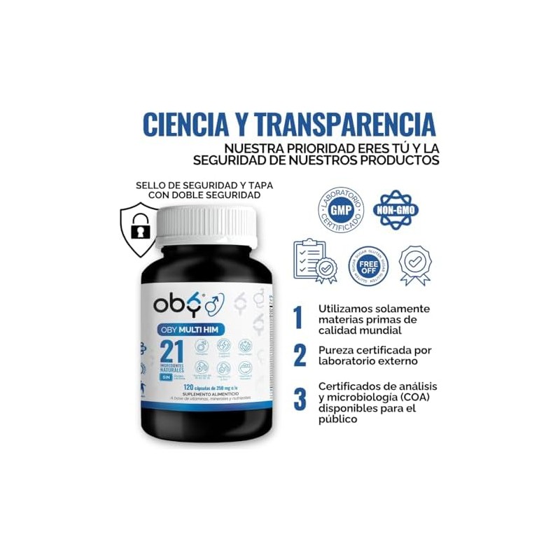 OBY Multivitaminico Hombre con Magnesio Maca Negra y Creatina 120