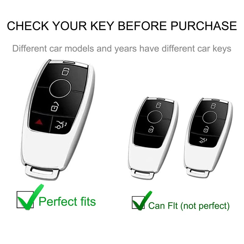 CACARLIKE for Benz Key Fob Cover with Benz Keychain, Car