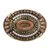 WANLIAN Bohemia Belt Buckle,Celtic Indian Gemstone Totem Oval Style Western