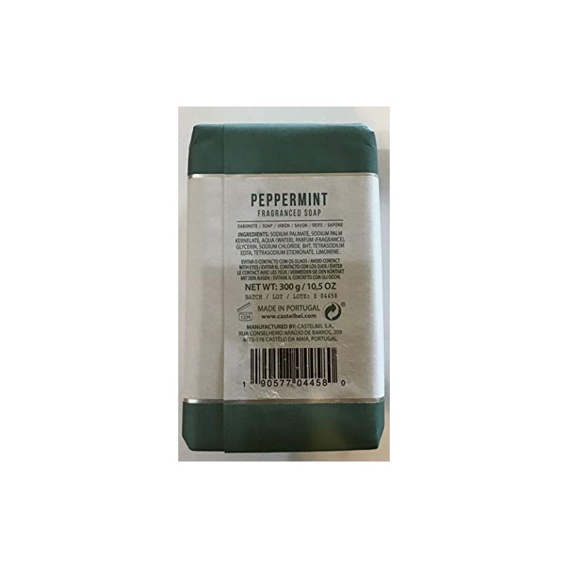 Castelbel Peppermint Men's Grooming Soap Bar, 10.5 Ounces