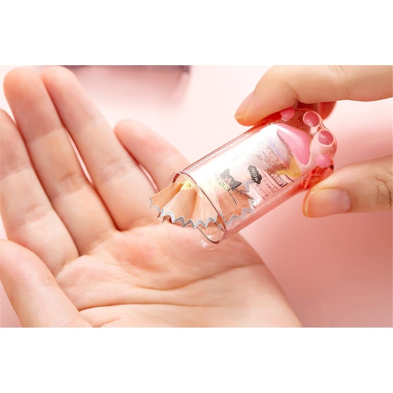 Cute Pink Cat Paw Pencil Sharpener Kawaii School Supplies Student