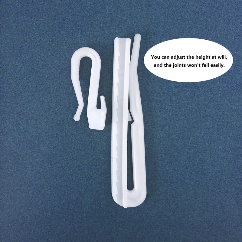 Kuasting 30 pcs Adjustable Curtain Hooks Plastic Toughness Depth Pinch