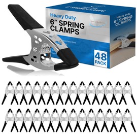 Lot of 48-6" inch Spring Clamp Large Super Heavy Duty Spring Metal - 2.5 inch Jaw opening (Lot of 48 - Black)