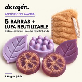 Jabones Corporales Artesanales con Lufa · Lavanda · 5 Barras