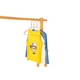 Quality Hangers Elegant Gold Aluminum Metal Suit Hangers for Junior Teens - Heavy Duty Coat Hangers -14 Inch Size - 10 Pack