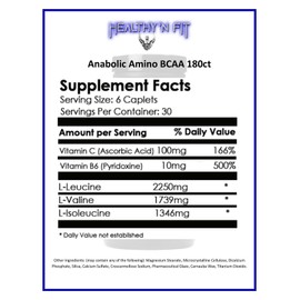 HEALTHY N FIT -Anabolic Amino BCAA -Correct Proportioned BCAAS- 180 tablets