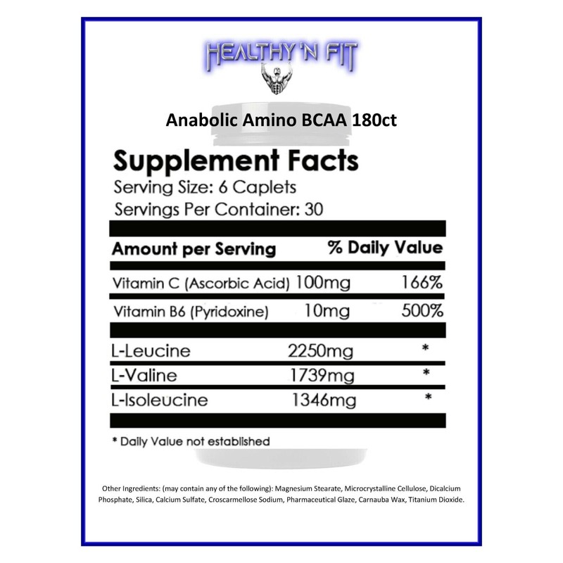 HEALTHY N FIT -Anabolic Amino BCAA -Correct Proportioned BCAAS- 180