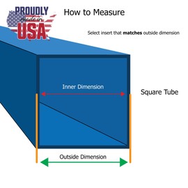 Outwater Plastic 1" Square Insert End Caps for Tubing, Finishing Plug for Square Tubing Chair Glide, Floor Protector, Fits Multi Gauge Tubing, USA Made, 4 Pack