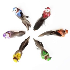 ToSSme 6PCS Very Cute Artificial Foam Feather Birds DIY Christmas Tree Ornaments,Crafts Ornament Home Garden Decor
