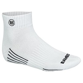 Premium Bamboo Rayon Crew Work Socks- Quarter High Moisture Wicking, Odor Eliminating White Quarter Crew Socks for Men Size 13-15 - 6 Pair