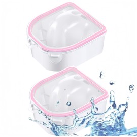 LIDOUK 2 Pieces Nail Soaking Bowl Nail Art Hand Soak Bowl Soak off Bowl Warm Water Manicure Bowl Nail Spa Bowl Manicure Tool (Pink)