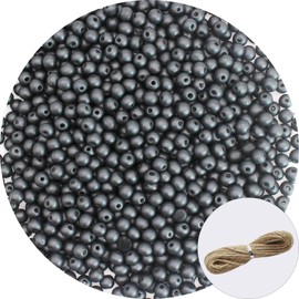 ZHFMLY 8mm 1400pcs Black Painted Wooden Beads Round Space Bracelet Beads for Keychain, DIY Craft, Farmhouse, Home & Party Decoration, Jewelry Making ZH156