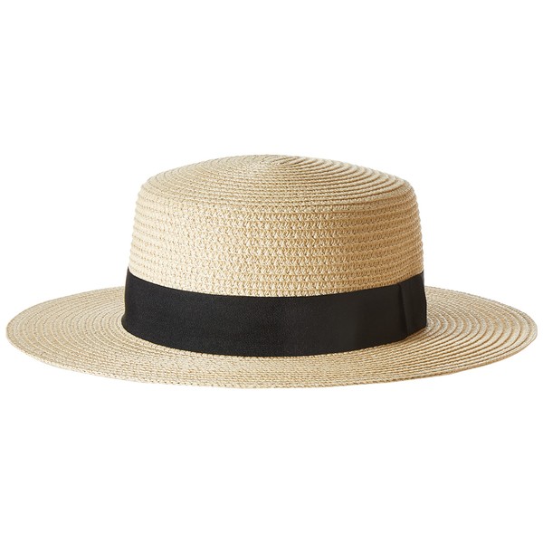 The Drop Women's Santorini Straw Boater Hat,Beige, One Size