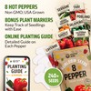 Rooted Acre 8 Varieties Hot Peppers – 240 Heirloom Seeds,