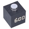 LED Knob Alarm Clock Digital Thermometer Display Imitation Wood Grain