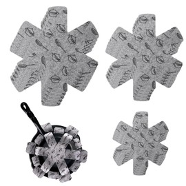 wadafen 15 Piece Pot and Pan Protectors,3 Different Sizes,Pan Protectors for Stacking,Pan Separators Pads,Pot Dividers Pads,Non-slip,for Pans,Pots,Bowls,Other Kitchen Utensils (38/35/26 cm) Grey