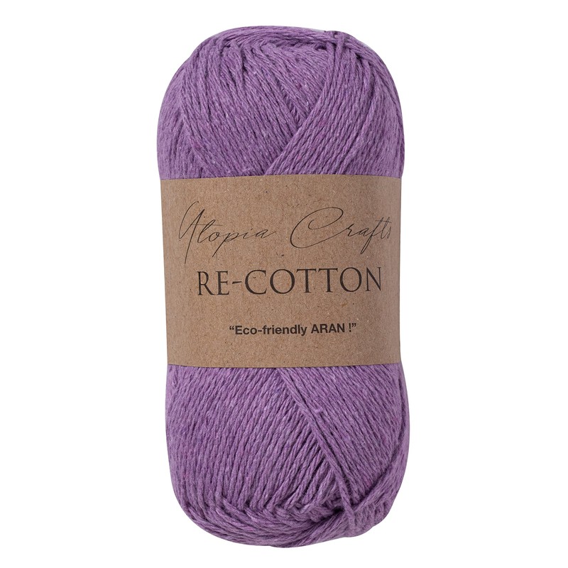 Utopia Crafts Re-Cotton Knitting Yarn 5 x 100g Muted Purple