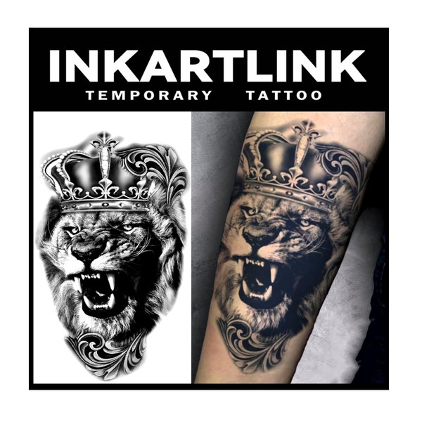 INKARTLINK Tattoo Tech, 2 Sheets Extra Large Semi Permanent Tattoo,