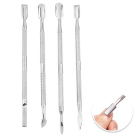 4 Piece Professional Cuticle Pusher Set, Cuticle Pusher Set, Cuticle Pusher for Manicure, Cuticle Pusher, Stainless Steel, Cuticle Pusher Professional, Durable Pedicure Manicure Tools