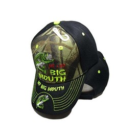 Embroidered Me and My Big Mouth Bass Baseball Cap Hat (Camo)