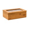 Relaxdays Bamboo Box with 8 Compartments Bag Caddy Wooden with