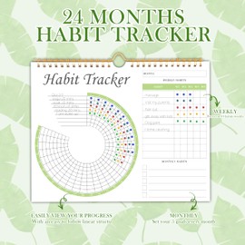 Habit Tracker Journal - 24 Months Habit Tracker Calendar for Goal Setting | Durable Daily Goal Tracker for Habit,Exercise,Workout Use | Boost Your Productivity and Stay Motivated