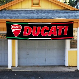 Vagair Flag Motorcycle Racing Car Banner (2x8ft,Heavy Duty, Durable 150D Polyester) Brass Grommets For Outdoor Room Man Cave